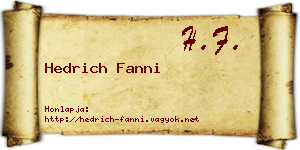 Hedrich Fanni névjegykártya